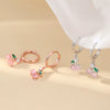 Women's Copper Cherry Pearl Earrings With Platinum Inlaid Detail Fashion Niche Design High Grade Elegant Earrings