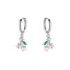 Women's Copper Cherry Pearl Earrings With Platinum Inlaid Detail Fashion Niche Design High Grade Elegant Earrings