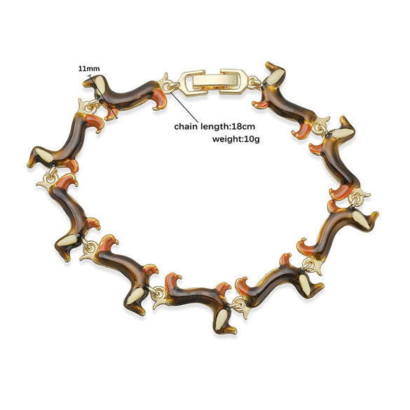 Women's Copper Christmas Bracelet With Colorful Drip Oil Geometric Design And Festive Holiday Tree Motifs