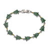 Women's Copper Christmas Bracelet With Colorful Drip Oil Geometric Design And Festive Holiday Tree Motifs