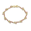 Women's Copper Christmas Bracelet With Colorful Drip Oil Geometric Design And Festive Holiday Tree Motifs
