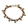 Women's Copper Christmas Bracelet With Colorful Drip Oil Geometric Design And Festive Holiday Tree Motifs