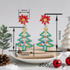Women's Copper Christmas Earrings Colorful Flower And Leaf Design Hollow Christmas Tree Holiday Jewelry