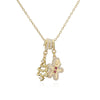 Women's Copper Christmas Necklace With Santa Claus Snowflake Stocking And Candy Cane Charms Dripping Oil Finish And O Chain