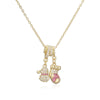 Women's Copper Christmas Necklace With Santa Claus Snowflake Stocking And Candy Cane Charms Dripping Oil Finish And O Chain
