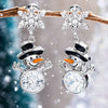 Women's Copper Christmas Snowman Snowflake Earrings With Star Shape And Festive Cartoon Design
