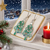 Women's Copper Christmas Tree Earrings With Starshaped Sparkling Snowflake Design Festive Holiday Jewelry Accessories