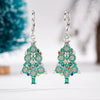 Women's Copper Christmas Tree Earrings With Starshaped Sparkling Snowflake Design Festive Holiday Jewelry Accessories