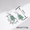 Women's Copper Christmas Tree Earrings With Starshaped Sparkling Snowflake Design Festive Holiday Jewelry Accessories