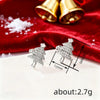 Women's Copper Christmas Tree Earrings With Synthetic Cubic Zirconia Inlay Sparkling Star And Geometric Design
