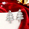 Women's Copper Christmas Tree Earrings With Synthetic Cubic Zirconia Inlay Sparkling Star And Geometric Design