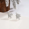 Women's Copper Christmas Tree Earrings With Synthetic Cubic Zirconia Inlay Sparkling Star And Geometric Design
