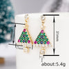 Women's Copper Christmas Tree Star Earrings Colorful Sparkling Holiday Jewelry With Festive Plant Inspired Design