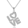 Women's Copper Clavicle Necklace With Zircon Inlay Love Letter Pendant And Electroplated Light Luxury Style
