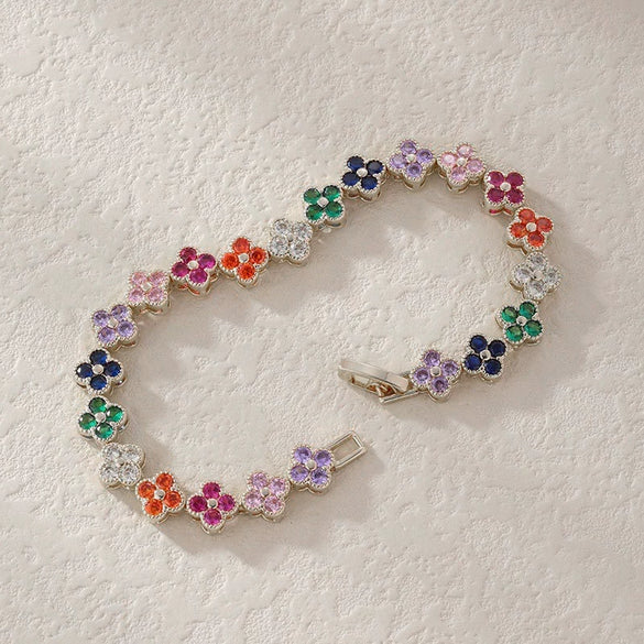 Women's Copper Clover Butterfly Geometric Sweet Style Bracelet With Corundum Treatment