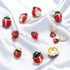 Women's Copper Coccinella Septempunctata Beetle Personality Dripping Oil Earrings