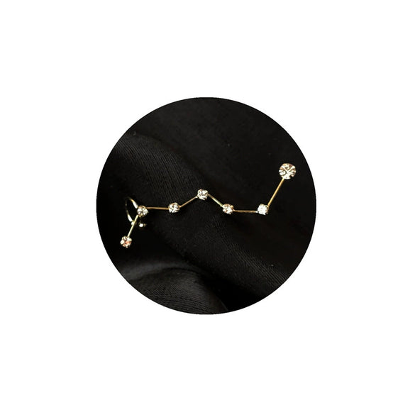 Women’s Copper Constellation Geometric Ear Clips With Diamondeffect Accents And Electroplated Finish