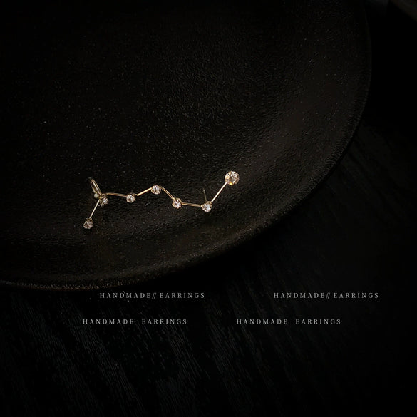 Women’s Copper Constellation Geometric Ear Clips With Diamondeffect Accents And Electroplated Finish