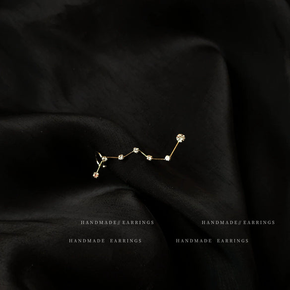 Women’s Copper Constellation Geometric Ear Clips With Diamondeffect Accents And Electroplated Finish