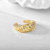 Women's Copper Croissant Ring With Cattle Pattern And Electroplating