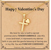 Women's Copper Cross And Heart Necklace With Electroplated Geometric Pendant Simple Versatile Clavicle Chain Trendy Jewelry