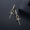 Women's Copper Cross Earrings With Zircon Accents Electroplated Geometric Punk Fashion Ear Buckle Jewelry