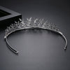 Women's Copper Crown Tiara With Leaf Design And Zircon Accents For Bridal Wedding Headwear