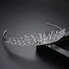 Women's Copper Crown Tiara With Leaf Design And Zircon Accents For Bridal Wedding Headwear