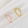 Women's Copper Cut Out Cross 8Shaped Micropaved Zircon Ring Jewelry