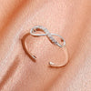 Women's Copper Cut Out Cross 8Shaped Micropaved Zircon Ring Jewelry