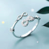 Women's Copper Cut Out Cross 8Shaped Micropaved Zircon Ring Jewelry