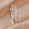 Women's Copper Cut Out Cross 8Shaped Micropaved Zircon Ring Jewelry