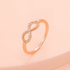 Women's Copper Cut Out Cross 8Shaped Micropaved Zircon Ring Jewelry