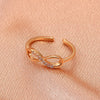 Women's Copper Cut Out Cross 8Shaped Micropaved Zircon Ring Jewelry