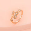 Women's Copper Cut Out Cross 8Shaped Micropaved Zircon Ring Jewelry