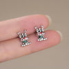 Women's Copper Deer And Elk Earrings With Electroplated Animal Zodiac Design Cute Christmas Festival Jewelry