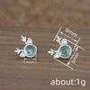 Women's Copper Deer Earrings With Imitation Moonstone And Zircon Accents Translucent Christmas Festival Jewelry