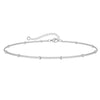 Women's Copper Double Layer Heart Anklet With Rice Beads And Heart Shaped Zircon Charm