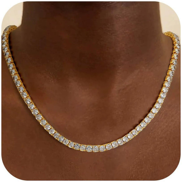 Women's Copper Double Oval Layered Pendant Choker Necklace With Geometric Design And Electroplated Finish Versatile Fashion Jewelry