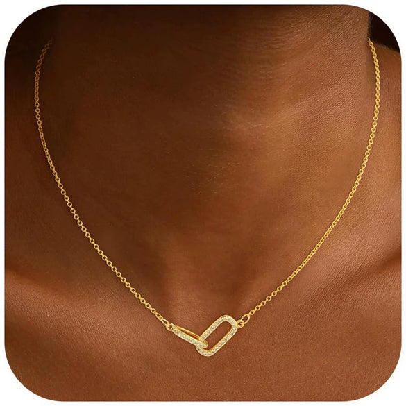 Women's Copper Double Oval Layered Pendant Choker Necklace With Geometric Design And Electroplated Finish Versatile Fashion Jewelry