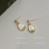 Women's Copper Dripping Oil Geometric Oval Earrings Sweet Gradient Contrast Color Simple Fashion Earrings