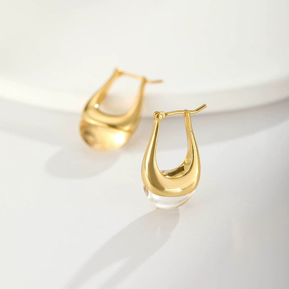 Women's Copper Drop Earrings With Gold Plated Finish Retro Personality Design For Wholesale Fashion Jewelry