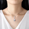Women's Copper Drop Pendant Necklace With Mixed Gemstone Setting Electroplated Fashion Minimalist Jewelry