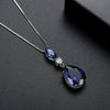 Women's Copper Drop Pendant Necklace With Mixed Gemstone Setting Electroplated Fashion Minimalist Jewelry