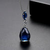 Women's Copper Drop Pendant Necklace With Mixed Gemstone Setting Electroplated Fashion Minimalist Jewelry