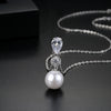 Women's Copper Drop Pendant Necklace With Zircon Inlay Electroplated Minimalist Clavicle Chain Fashion Jewelry