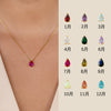 Women's Copper Drop Shape Birthstone Necklace With Electroplated Diamond Set Pendant And Regular Chain