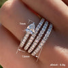 Women's Copper Dropshaped Inlaid Zircon Ring Trendy Multilayered Niche Style Accessories