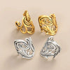 Women's Copper Ear Bone Clip Earrings With Flower Pattern And Electroplating Treatment Cold Simple Retro Style