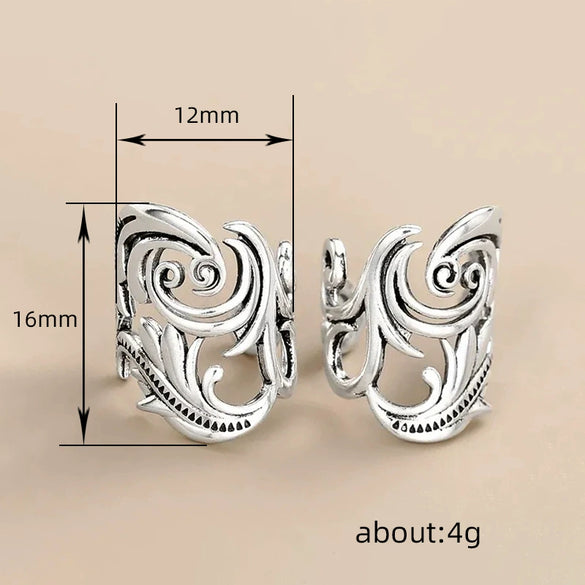 Women's Copper Ear Bone Clip Earrings With Flower Pattern And Electroplating Treatment Cold Simple Retro Style
